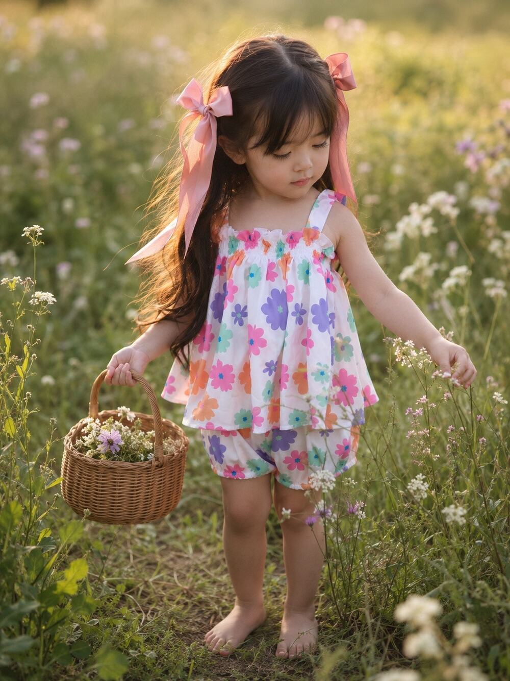 Covered In Flowers 2pc Floaty Soft Swing Tank + Shorts Set 4T